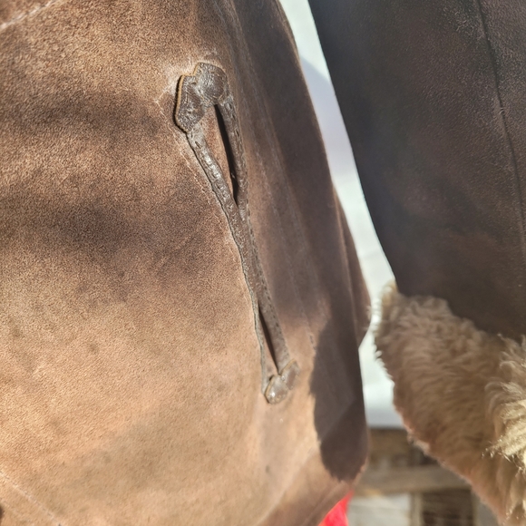 Vintage leather and sheepskin trim coat - Picture 5 of 6